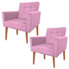 Kit 2 Cadeira Poltrona Consultório Escritorio Recepção Reforçadas Nina Almofada