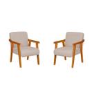 Kit 2 Cadeira Poltrona Pes Madeira Maciça Escritório Sala