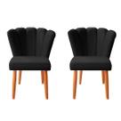Kit 2 Cadeira Poltrona Sala de Jantar Penteadeira Reforçada Decorativa Pétala Suede