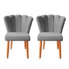 Kit 2 Cadeira Poltrona Sala de Jantar Penteadeira Reforçada Decorativa Pétala Suede