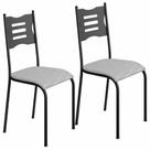 Kit 2 Cadeiras 542 Sala Jantar Cozinha Pés Aço Tubular