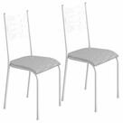 Kit 2 Cadeiras 542 Sala Jantar Cozinha Pés Aço Tubular Kit 2 Cadeiras 542 Sala Jantar Cozinha Pés Aço Tubular