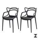 Kit 2 Cadeiras Allegra Preta Sala Cozinha Jantar