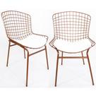 Kit 2 Cadeiras BERTÓIA cobre assento branco tubular - Poltronas do Sul