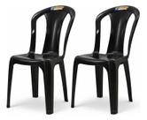 KIT 2 CADEIRAS BISTRO DECOR MOBILIA 77 PRETA Conforto e Estilo para Cozinha, Sala, Área Externa e Lazer