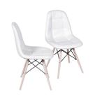 Kit 2 Cadeiras Boxbit Dkr Eames Base Em Madeira Branca