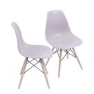 Kit 2 Cadeiras Boxbit Dkr Eames Base Em Madeira Fendi