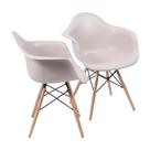 Kit 2 Cadeiras Boxbit Dkr Eames Base Em Madeira Fendi