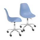 Kit 2 Cadeiras Boxbit Dkr Eames Base Em Rodízio ul Claro