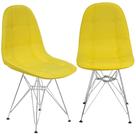 Kit 2 Cadeiras Charles Eames Botonê Eiffel Base Metal Cromado