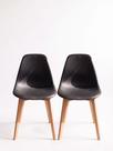 Kit 2 Cadeiras Charles Eames Design Moderno Base Madeira