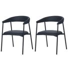 Kit 2 Cadeiras com Braço Chamonix Olivia Fratini Estofado PU Preto Base Aço Carbono Preto