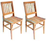 Kit 2 Cadeiras Conforto Madeira Maciça de Demolição Peroba Rosa Patina