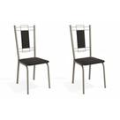 Kit 2 Cadeiras de Cozinha Florença 2C005NK 2 Un Níquel/Courano Preto - Kappesberg