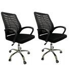 Kit 2 Cadeiras de Escritório Giratória com Encosto Tela Mesh e Base Cromada SLO-115