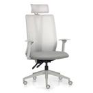 Kit 2 Cadeiras De Escritório Giratória Diretor Flow F02 Base Cinza Crepe Cinza - Lyam Decor
