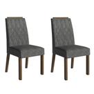 Kit 2 Cadeiras De Jantar 4256 Com Espaldar Rustic-silver Madesa