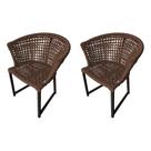 Kit 2 Cadeiras de Jantar Corda Naútica Salinas Area Externa Base Alumínio Preto - Marrom Kit 2 Cadeiras de Jantar Corda Naútica Salinas Area Externa Base Alumínio Preto - Marrom