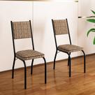 Kit 2 Cadeiras de Jantar em Aço Tubular 258 SF Preto/Assento Rattan - Combo Stock