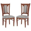 Kit 2 Cadeiras de Jantar em Madeira Munike Estofada Linho Cinza L55 RMI