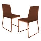 Kit 2 Cadeiras de Jantar Estofada Lille Base Bronze Veludo Terracota - Montanaris Decor Kit 2 Cadeiras de Jantar Estofada Lille Base Bronze Veludo Terracota - Montanaris Decor