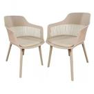 Kit 2 Cadeiras De Jantar Estofada Marcela Montreal Nude