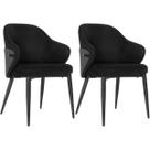 Kit 2 Cadeiras de Jantar Estofada Milano Design Italiano com Encosto Ergonômico - Preto/Cinza Kit 2 Cadeiras de Jantar Estofada Milano Design Italiano com Encosto Ergonômico - Preto/Cinza