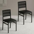 Kit 2 Cadeiras de Jantar Estofadas Barcelona com Braço Preto