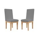 KIT 2 Cadeiras de Jantar Estofadas para Mesa Tecido Linho