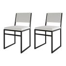 Kit 2 Cadeiras De Jantar Industrial Isa Assento material sintético Branco