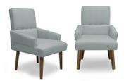 Kit 2 Cadeiras de Jantar Itália Suede Cinza Claro - Meu Lar Decorações