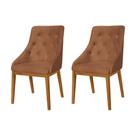 Kit 2 Cadeiras de Jantar Luxo Estofada Elisa Anatômica Capitonê Couro Pu Caramelo Base Madeira Maciç Kit 2 Cadeiras de Jantar Luxo Estofada Elisa Anatômica Capitonê Couro Pu Caramelo Base Madeira Maciç