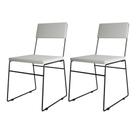 Kit 2 Cadeiras de Jantar Málaga Assento material sintético Branco Base Preto