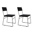 Kit 2 Cadeiras de Jantar Málaga Veludo Preto para Mesa Sala Cozinha Conforto e Decoração - Preto