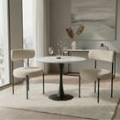Kit 2 Cadeiras de Jantar Margara MDF Napoli Hidrorepelente Bege D'Rossi Kit 2 Cadeiras de Jantar Margara MDF Napoli Hidrorepelente Bege D'Rossi