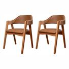 Kit 2 Cadeiras de Madeira Maciça Tauari, Estofada e Braço com Corda Náutica Bélgica Espresso Móveis