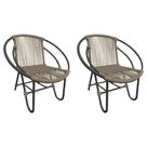 Kit 2 Cadeiras Decorativa Julia em Corda Náutica e Base em Alumínio Preta/ Rami Kit 2 Cadeiras Decorativa Julia em Corda Náutica e Base em Alumínio Preta/ Rami