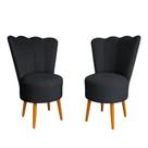 Kit 2 Cadeiras Decorativa Pétala Veludo Luxo Premium Pés Retrô Palito Sala Quarto e Penteadeira