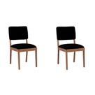 Kit 2 Cadeiras Decorativa Sala de jantar Luxo Julia Facto Preto - Mozzelar