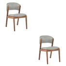 Kit 2 Cadeiras Decorativa Sala de Jantar Luxo Luna Facto Prata Brilho - Mozzelar