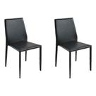 Kit 2 Cadeiras Decorativas Sala e Cozinha Karma PVC Preta G56 - Gran Belo