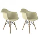 Kit 2 Cadeiras Eames Arm Dsw-m Bege/Fendi