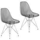 Kit 2 Cadeiras Eames Cristal Transparente Eiffel Base Metal Cromado Cor:Transparente Kit 2 Cadeiras Eames Cristal Transparente Eiffel Base Metal Cromado Cor:Transparente