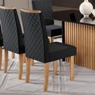 Kit 2 cadeiras elegance espaldar mel lm vel preto