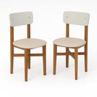 Kit 2 Cadeiras Elisa Assento Estofado Base em Madeira Maciça para Sala de Jantar Offwhite Kit 2 Cadeiras Elisa Assento Estofado Base em Madeira Maciça para Sala de Jantar Offwhite