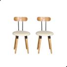 KIT 2 Cadeiras Ergonomica Para Mesa De Jantar Cozinha De Madeira