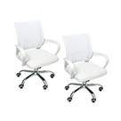 Kit 2 Cadeiras Escritório Oficial Begônia Ergonômico Branco