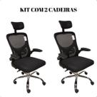 Kit 2 Cadeiras Escritório Presidente Giratória Ergonômica Mesh Ultra Comfort Pro Kit 2 Cadeiras Escritório Presidente Giratória Ergonômica Mesh Ultra Comfort Pro