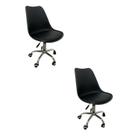 Kit 2 Cadeiras Escritório Secretaria Decorativa Eames Chicago
