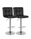 Kit 2 cadeiras estofada alta bancada - preto